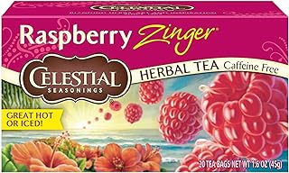 Celestial Seasonings Raspberry Zinger Caffeine Free Herbal Tea 20 ct (Pack of 6)