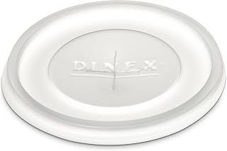 DINEX DX1198ST8714 Disposable Lid with Straw Slot for CFS Cambro GET Tumblers, 0.5" Height, 2.68" Width, 2.68" Length, Polystyrene, Translucent (Pack of 1000)