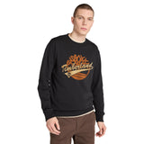 Men's Brand Carrier Graphic Crew Sweatshirt by Timberland – Cotton, Polyester Blend, Black
