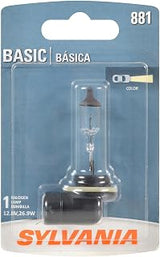 SYLVANIA 881 Basic Halogen Fog Light Automotive Bulb, 1 Bulb
