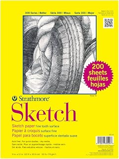Strathmore 300 Series Sketch Paper, 9x12 inch, 200 Sheets, Bulk Pack - Artist Sketchbook for Drawing, Illustration, Art Class Students