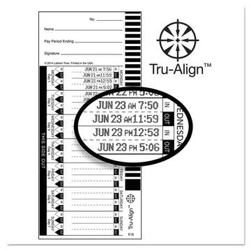 LTHE16100 - E16 Tru-Align Time Cards by Lathem – Model 1724406