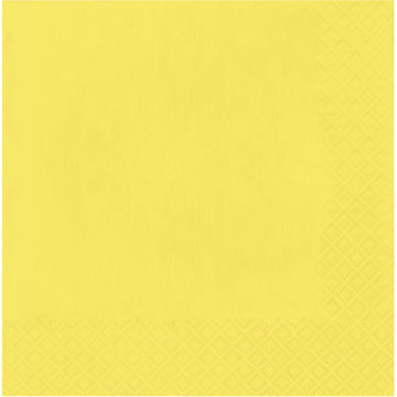 Touch of Color Party Paper Napkins, Mimosa Yellow, 6.5 in, 50 ct