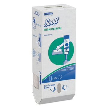 Scott Mega Cartridge Napkins in White by Kimberly-Clark – 8.4" x 6.5", Paper, White, Model KCC98908