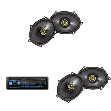 UTE-63BT Mech-Less Digital Media Receiver with Bluetooth® Wireless Technology+(2) Pairs Kicker CSC684 6x8/5x7 Coax Speakers by Alpine – Model AlpineBDL260609-48