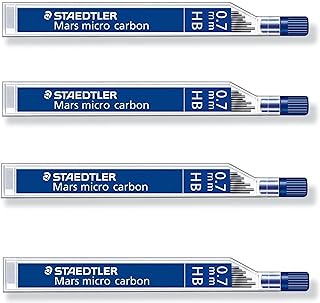 STAEDTLER Mars Micro Carbon 250 0.7mm HB - Pencil Lead Refills - 4 Tubes/Packs (48 Leads) HB