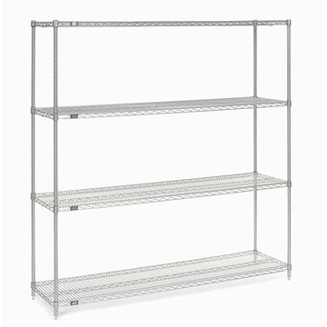 Chrome Wire Shelving by Nexel – 72" W x 24" D x 86" H, Alloy Steel, Chrome, Model 188454