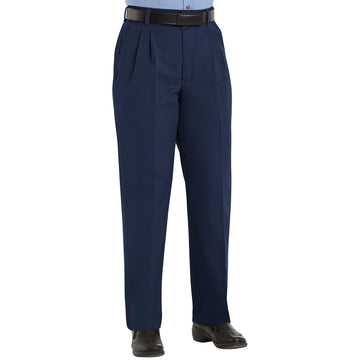 Women's Pleated Twill Slacks by Red Kap – Polyester, Navy, Model PT39NV 08 28