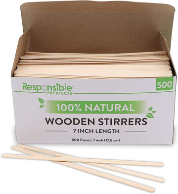 Wooden Stirrers Bulk by Responsible Products – Birch, Brown, Model RP-WSTIR70-10000