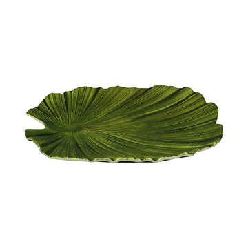 Medium Palm Leaf Plate by Elite Global Solutions – 11", Melamine, Design Green, Pack of 6, Model D1110PL-DG