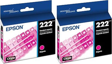 Epson 222 Genuine Ink Magenta Printer Ink Cartridge T222320 (Pack of 2)