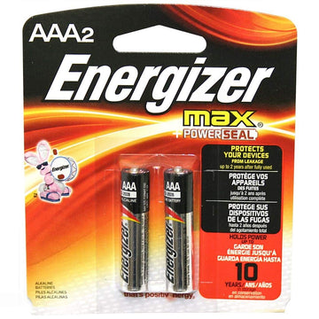 Max Alkaline Batteries AAA 2 Each by Energizer – Model EVEE92BP2
