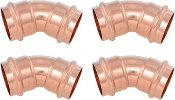 SharkBite 1-1/4 x 1-1/4 Inch 45 Degree Elbow, Copper Press Plumbing Fitting, Pack of 4, UPR0535X4