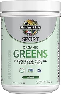 Garden of Life Sport Nutrition Organic Greens Powder, Original, 30 Servings