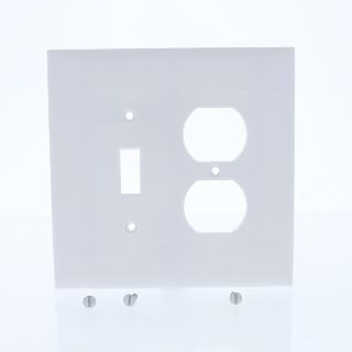 Legrand Pass & Seymour SPO18WU Plastic Jumbo Oversized Wall Plate, 2 Gang, Combination One Toggle Switch and One Duplex Receptacle Outlet, White (1 Count)