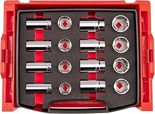TEKTON 1/2 Inch Drive Shallow and Deep 6-Point Socket Set with Open Top Drawer and Rack, 16-Piece (1-1/16-1-1/2 in.) | SHD92701