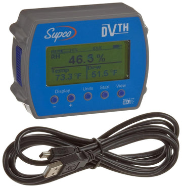 Temperature and Humidity Data Logger with Graphic Display by Supco – 3.05"L x 4"W x 1.5"H, Model DVTH