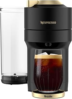 Nespresso Vertuo Pop+ Coffee & Espresso Maker by Breville, Black & Gold