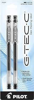 PILOT G-Tec-C Gel Ink Rolling Ball Pens, Ultra Fine Point (0.4mm), Black Ink, 2-Pack (35481)
