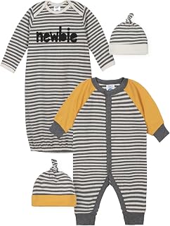 Gerber Baby 4-Piece Baby Boys' Taco Coverall, Gown, and Caps Gift Set