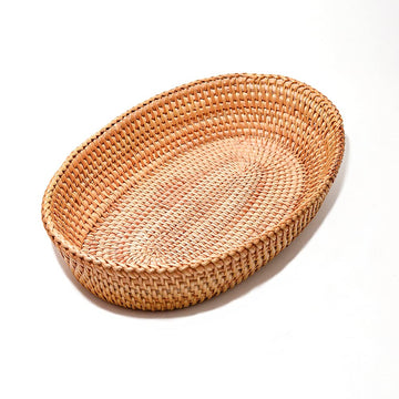 Afiaiwei Woven Bread Basket, 12.6 Inch Rattan, Brown