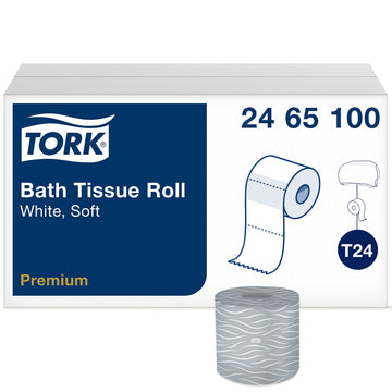 Toilet Paper Roll White T by Tork – 80 rolls, Paper, White, Pack of 80, Model 2465100