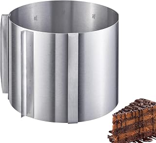 Westmark 313022E1 Ring Cake Tin, Very High: 15 cm, Diameter 16-30 cm, with Graduated Scale, Stainless Steel, Surprise, Silver,