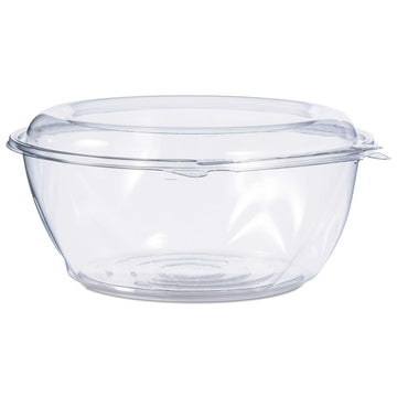 Dart CTR64BD 64 oz. Pet Hinged Bowl, Dome Lid, PET, Clear (Pack of 100)