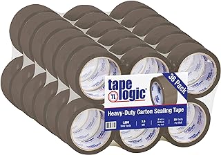 Tape Logic 2 Inch x 55 Yards Tan Acrylic Packing Tape, 2.6 Mil Thick, Pack of 36 Rolls, for Packaging, Shipping, Moving, Home and Office