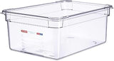 Araven Food Storage Pan, Polycarbonate Food Pan, GN 1/1 Full Size | Polycarbonate food pan with in-mold label for organized ingredient storage in restaurants, hotels, food trucks & prep lines.