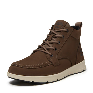 Men's Parker Street Mid Lace-Up Sneaker Boot by Timberland – 7 Wide, Leather, Medium Brown Nubuck