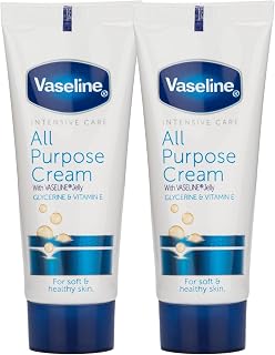 Vaseline Travel Essentials, All Purpose Cream 2-Pack, Hand & Body Lotion for Extremely Dry Skin, 1.41 Oz Ea