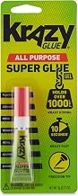 Krazy Glue All Purpose Super Glue Gel with Precision Tip, 2g Tube, Fast Drying No-Run Gel Formula for Household Repairs, School, Office Crafts & DIYs, Bonds Plastic, Wood, Metal, Ceramic & More
