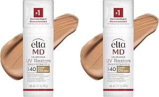 EltaMD UV Restore Tinted Sunscreen for Face SPF 40,Tinted Mineral Sunscreen for Sun Damaged Skin Repair Face,Anti Aging Zinc Oxide Moisturizer Formula,1.7 oz,(Pack of 2)