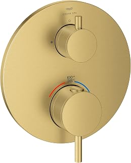 GROHE 24361GN0 - Dual Function 2-Handle Thermostatic Valve Trim - Brushed Cool Sunrise