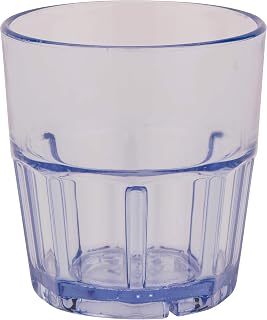 G.E.T. 9907-1-BL-EC Heavy-Duty Shatterproof Faceted Plastic Tumbler, 7 Ounce, Blue (Set of 4)
