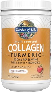Garden of Life Multi-Sourced Collagen Powder with Turmeric, Apple Cinnamon, 7.8 Ounce (Pack of 6)