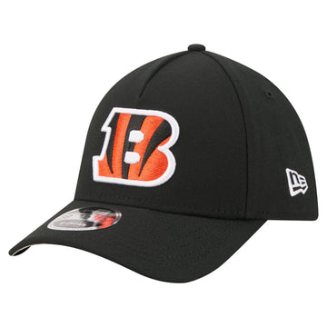 Men's Black Cincinnati Bengals 39THIRTY M-Crown A-Frame Stretch Hat by New Era – Medium-Large, 97% Polyester/3% Spandex, Black, Model Nfl Team Collection A-frame 3930 Mc