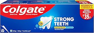 Colgate Strong Teeth Saver Pack Toothpaste (200+100) 300g with Toothbrush