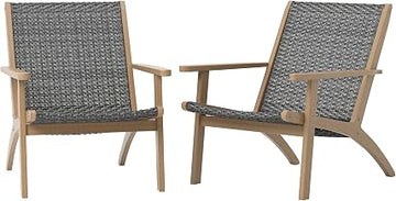 New Classic Furniture Radius Wood and Wicker Patio Chair in Gray (Set of 6)