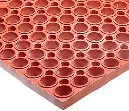 Notrax T11 San-Eze II® 39" x 19.5" Premium Nitrile Rubber Drainage Floor | Mat, MicroStop® Anti-Fatigue, Non-Slip Surface, Grease-Resistant, Heavy-Duty Commercial Kitchen Mat, Red, T11S3919RD