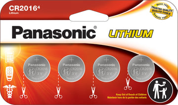 CR2016 3.0 Volt Long Lasting Lithium Coin Cell Batteries in Child Resistant by Panasonic – 4 Count (Pack of 1), Pack of 4, Model CR2016PA/4BW