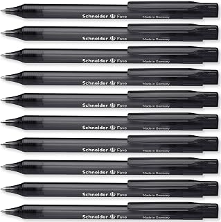 Schneider Fave Ballpoint Pen Medium Nib Refillable Black Ink Pack of 10 | Smooth Writing, Waterproof ISO-Certified Ink, Refillable, For Home, Work & Office Use