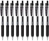 Zebra Technologies Zebra Sarasa Clip 1.0 Retractable Gel Ink Pen, Rubber Grip, 1.0mm, Black Ink, Value Set of 10