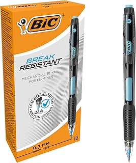 BIC Break Resistant Mechanical Pencils with Twist-Up Eraser and Nano Diamond Interspersed Lead - Pack of 12