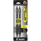 G2 Premium Gel Pens by PILOT – 2 Count (Pack of 1), ink, Black, Model 31250