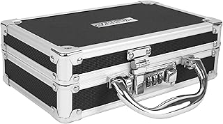 Vaultz Locking Medicine Case, Combination Lock Box, 3-Pack, Briefcase Style | Reinforced steel corners and chrome handle, organized interior with mesh pocket and elastic securing straps