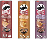 Pringles Potato Chips Trio Variety Set 5.5oz - 3 cans (Smoky Bacon, Smoky Cheddar, Smoky Mesquite BBQ)