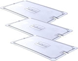 Carlisle FoodService Products Storplus Full-Size Plastic Food Pan Lid with Notched Handle for Catering, Buffets, and Restaurants, Polycarbonate, 20.75 x 12.88 Inches, Clear (Pack of 3)