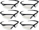 KLEENGUARD V30 Nemesis Safety Glasses/Sunglasses, 25679 Black Frame, Clear Anti-Fog Lens (6 Pair)